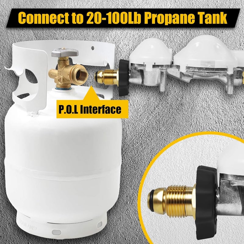 DEEKOOL 24 FT F273684 Propane Hose Compatible for mr heater F273684 buddy heaters Propane Hose f273684 with Regulator for RV, Gill, Gas Stove, Gas Generator, 3/8in Female x 3/8in Male Street Elbow - Image 5
